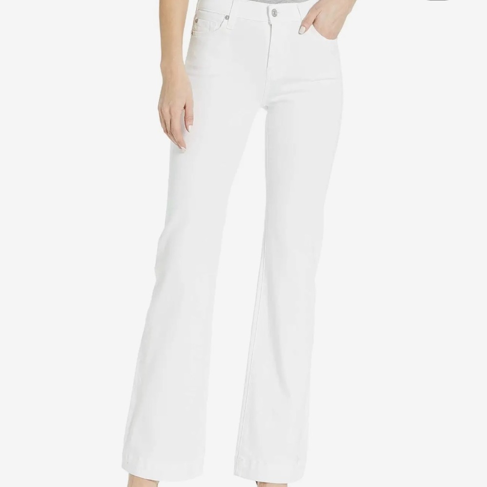 7 For All Mankind White DOJO jeans Wide Leg Size 27